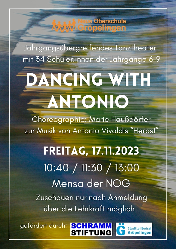Flyer Tanzprojekt Dancing with Antonio