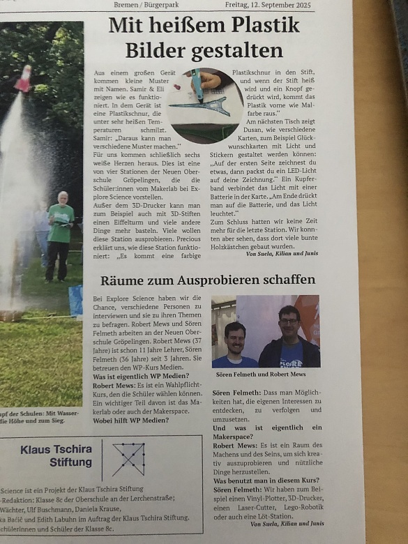 Bericht der Reporterklasse